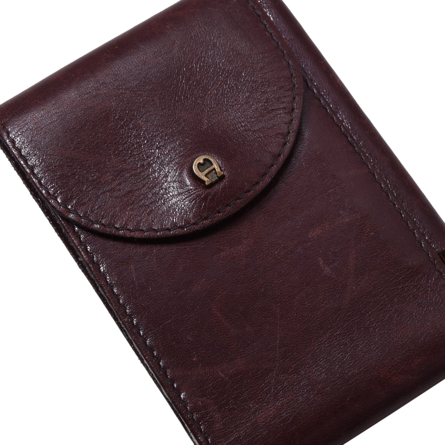 Vintage Leather Etienne Aigner Notepad with Pen Wallet ca. 6.5cm - Burgundy