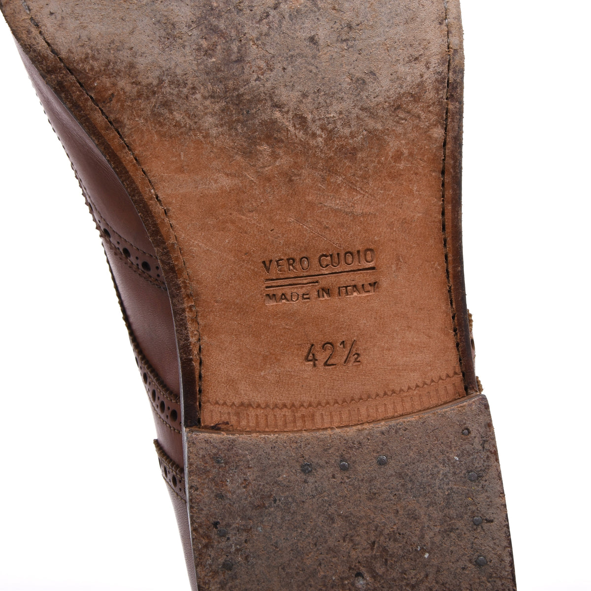 Lederer Brogue Schuhe Gr. 42,5 Made in Italy – Cognac Tan/Braun