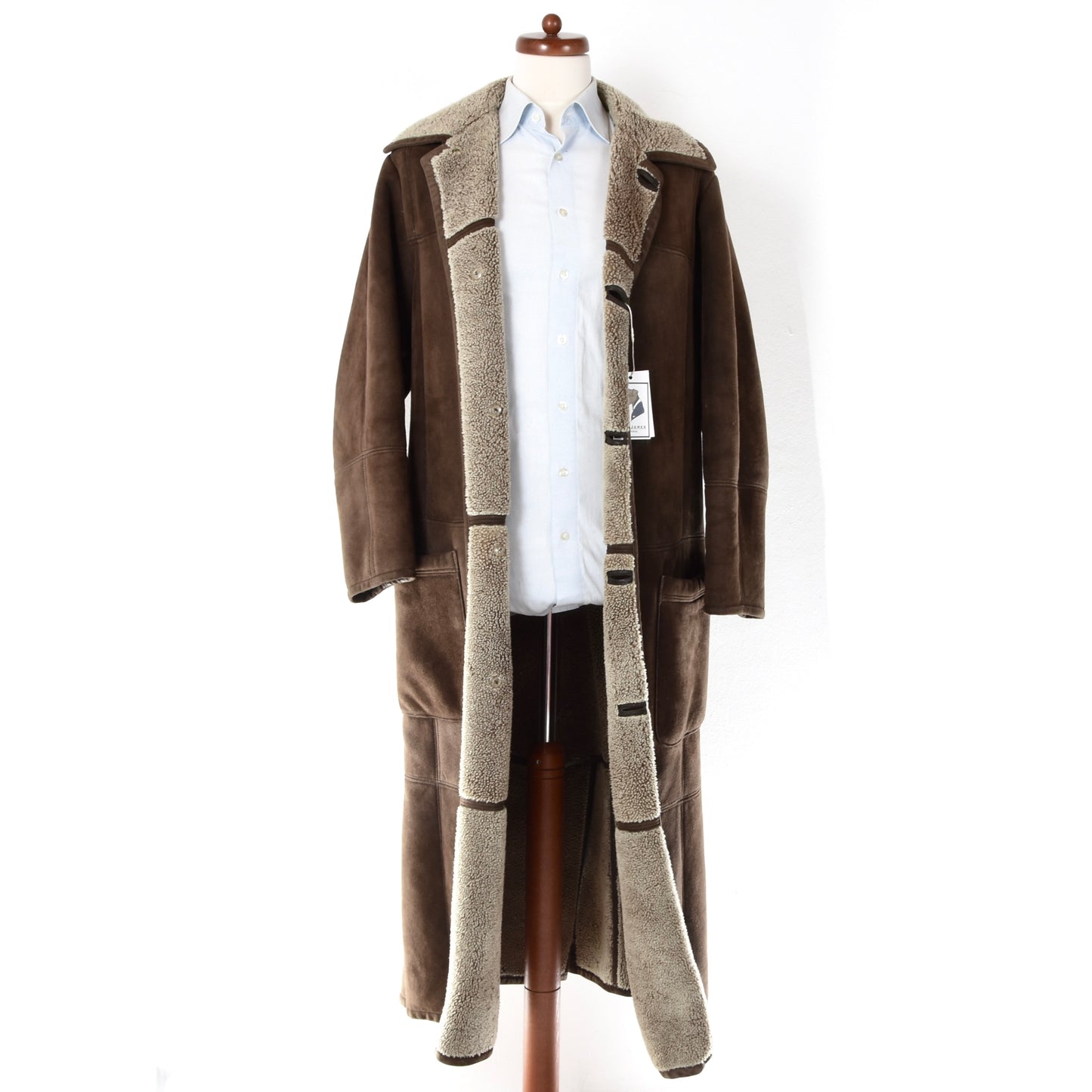 Gallotti Full Length Shearling Coat Chest ca. 56cm - Brown