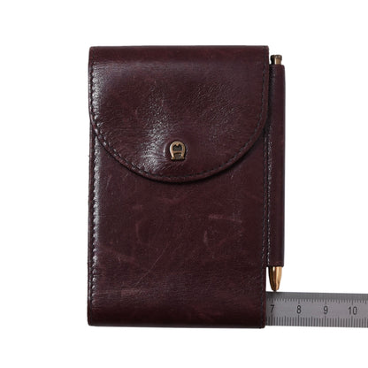 Vintage Leather Etienne Aigner Notepad with Pen Wallet ca. 6.5cm - Burgundy