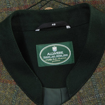 Allwerk Wool Tweed Janker/Jacket Size 48 ca. 54cm - Green