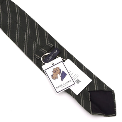 Maestro Wool-Silk Tie 143.5cm - Green Stripes