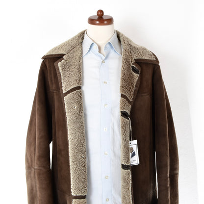 Gallotti Full Length Shearling Coat Chest ca. 56cm - Brown