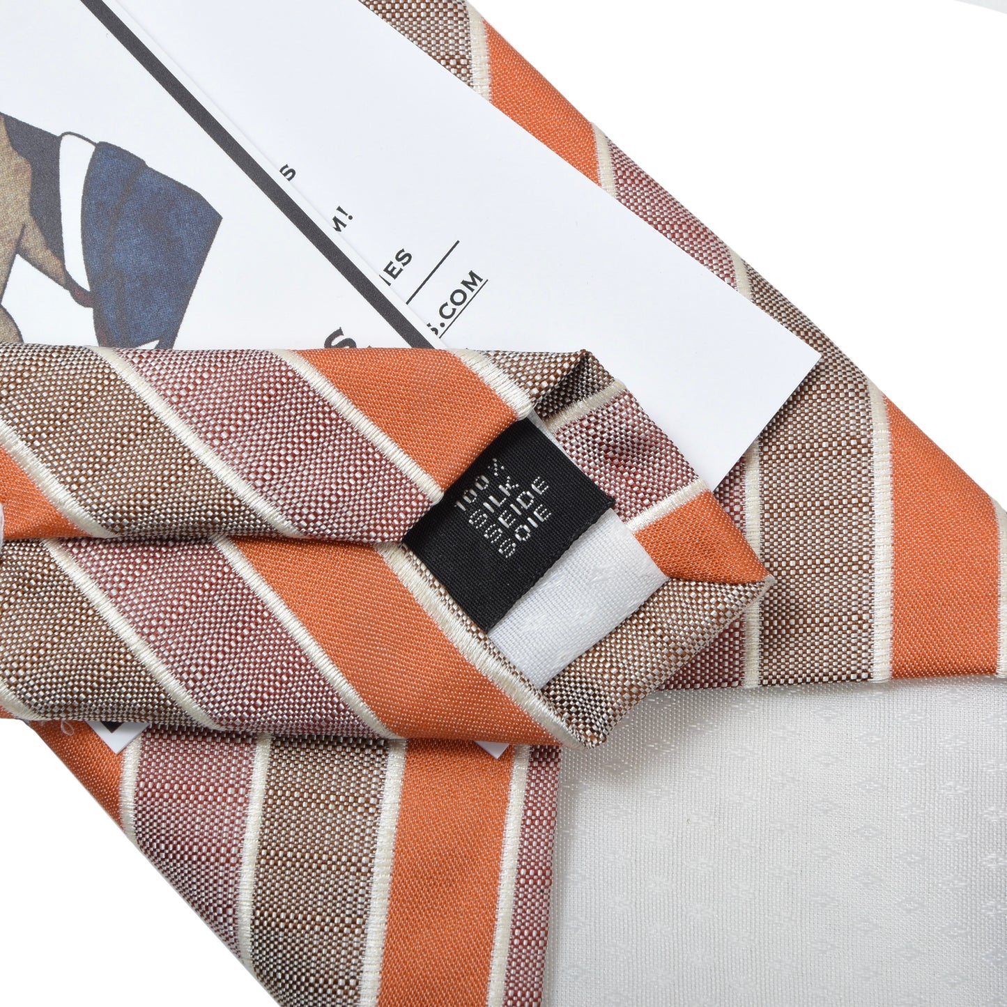 Hemley Silk ca. 146cm/9.4cm - Orange Stripes