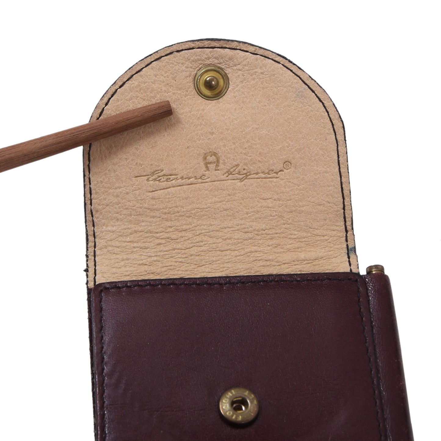 Vintage Leather Etienne Aigner Notepad with Pen Wallet ca. 6.5cm - Burgundy