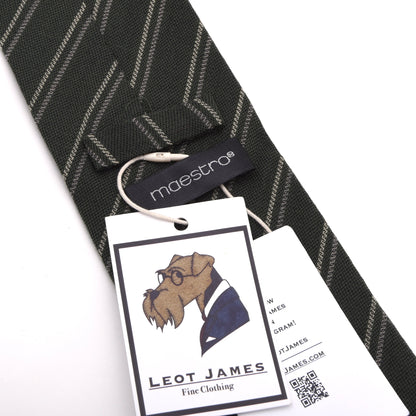 Maestro Wool-Silk Tie 143.5cm - Green Stripes