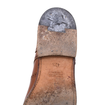 Lederer Brogue Schuhe Gr. 42,5 Made in Italy – Cognac Tan/Braun