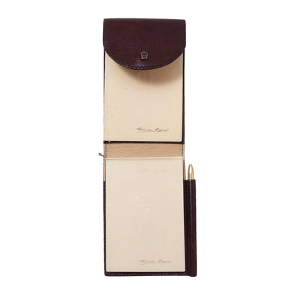 Vintage Leather Etienne Aigner Notepad with Pen Wallet ca. 6.5cm - Burgundy