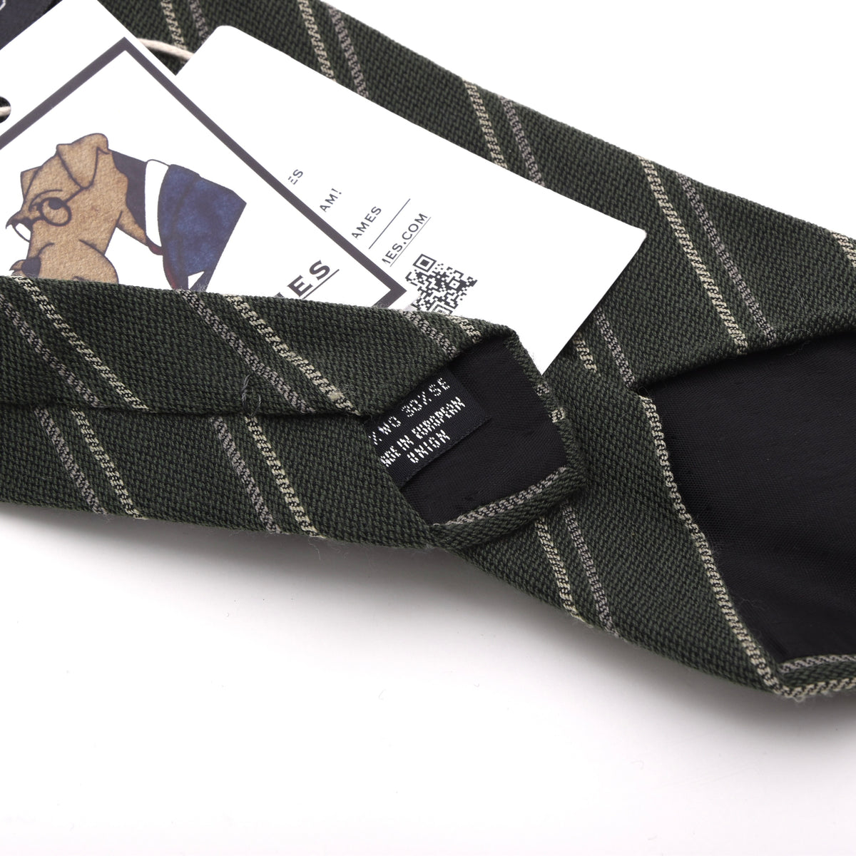 Maestro Wool-Silk Tie 143.5cm - Green Stripes
