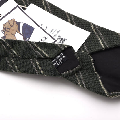 Maestro Wool-Silk Tie 143.5cm - Green Stripes