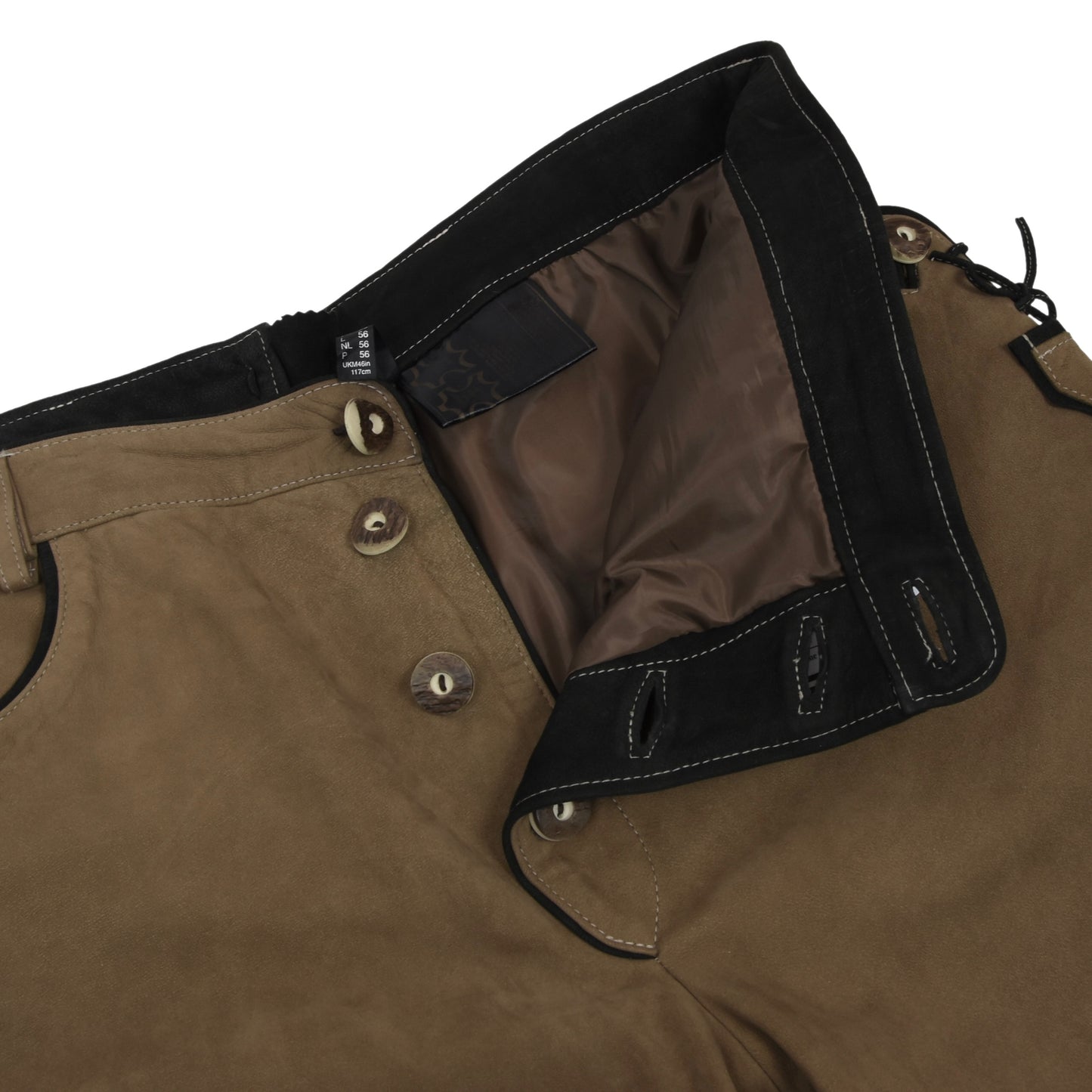 C&A Lederhose aus Schafleder, Größe 56 - hellbraun