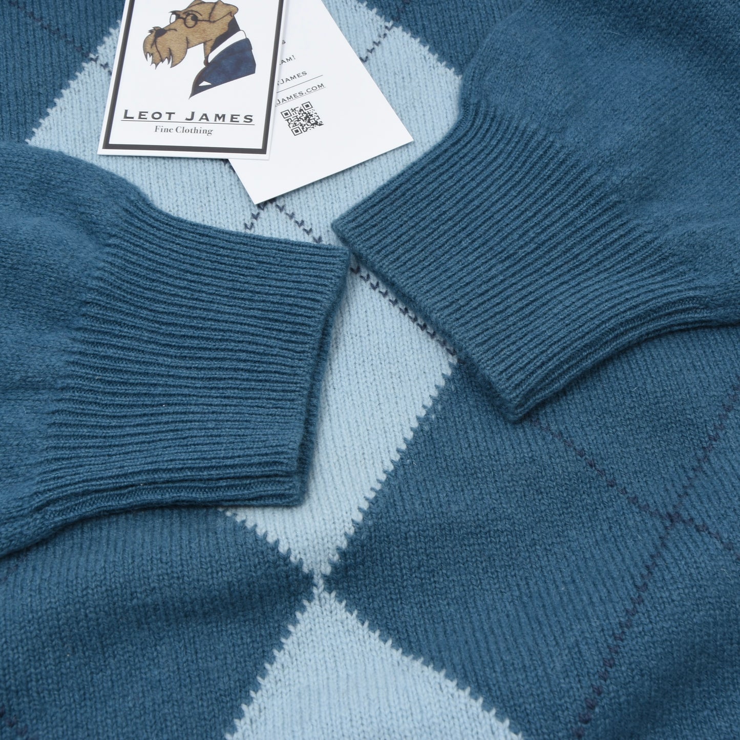 Pringle of Scotland Wool Argyle Sweater Size S Chest ca. 55cm - Blue