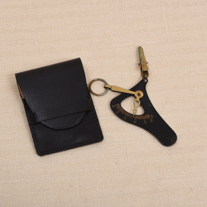 Taschen-Briefwaage ca. 1910-1930 50g + Lederetui - Schwarz