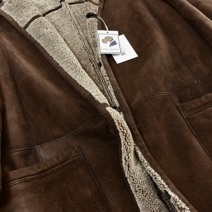 Gallotti Full Length Shearling Coat Chest ca. 56cm - Brown