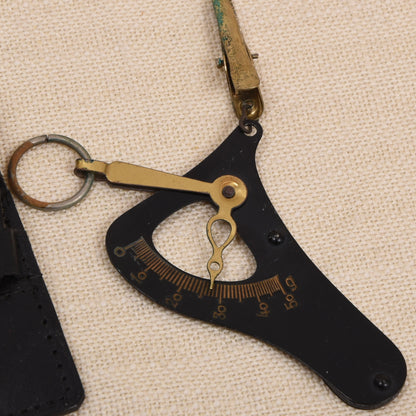 Taschen-Briefwaage ca. 1910-1930 50g + Lederetui - Schwarz