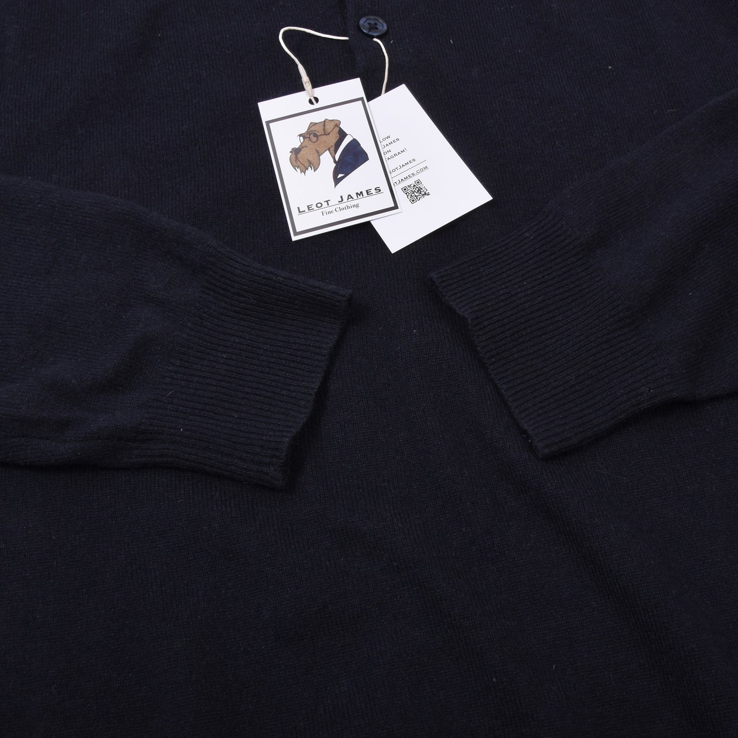 Royal Class Silk-Cashmere Polo Sweater Size M 48/50 Chest ca. 56cm - Navy Blue