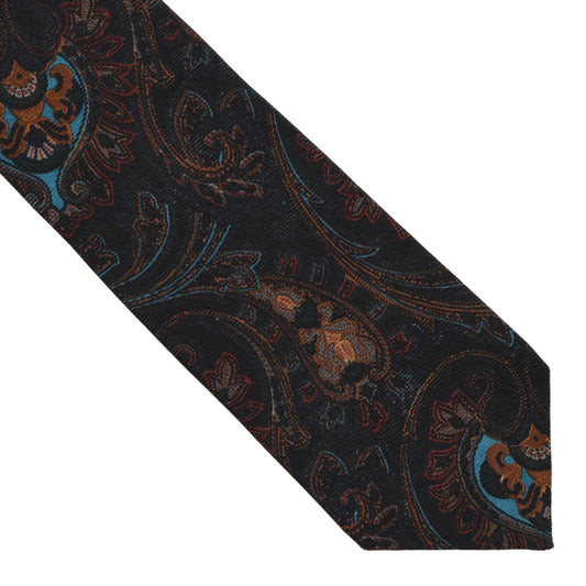 DAKS London Silk Tie ca. 143.5cm/9cm - Dark Paisley