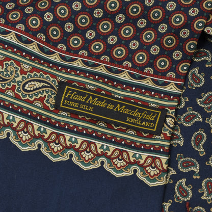 Macclesfield England 100% Silk Reversible Dress Scarf Length 143cm