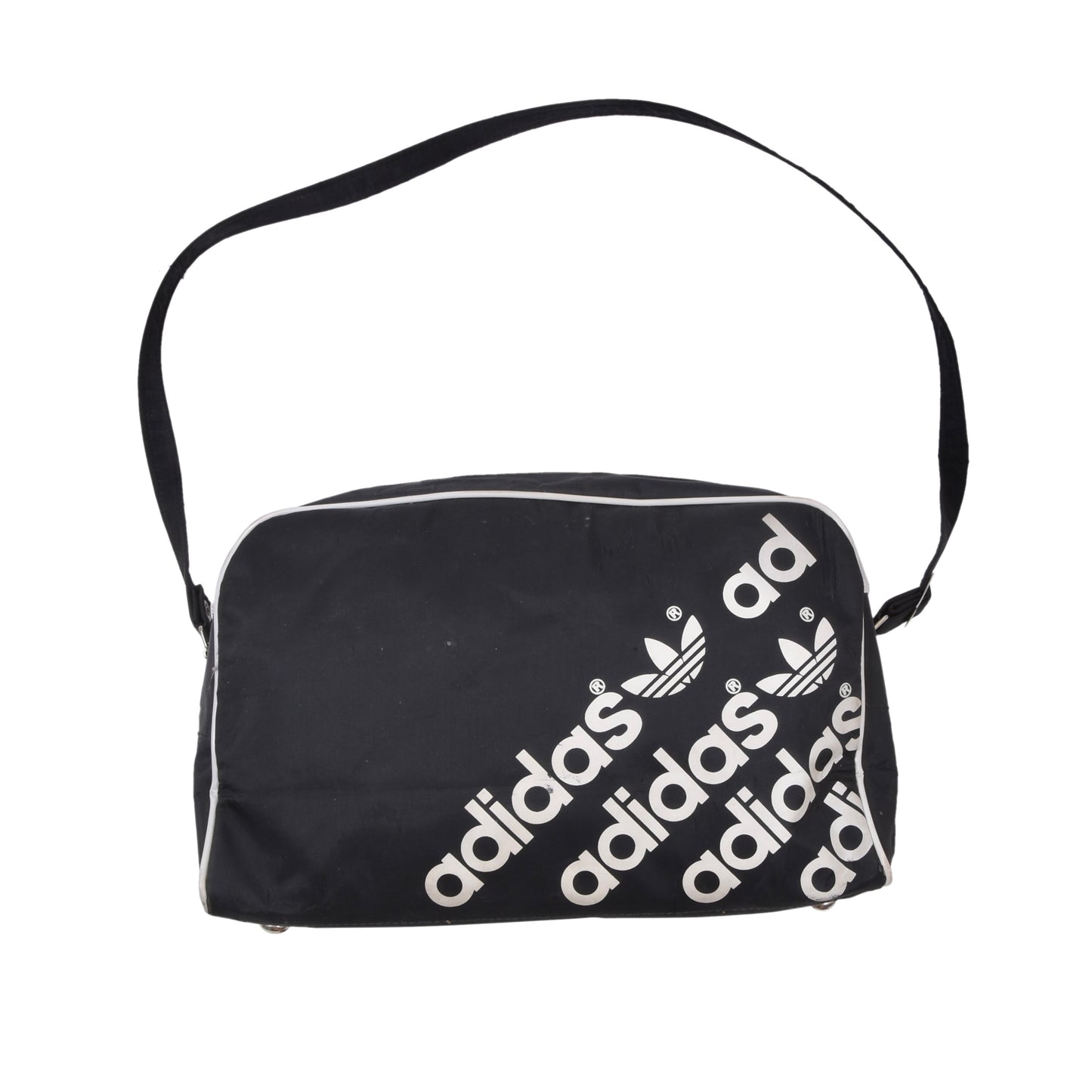 Vintage Adidas Messenger Bag ca. 35cm - Schwarz