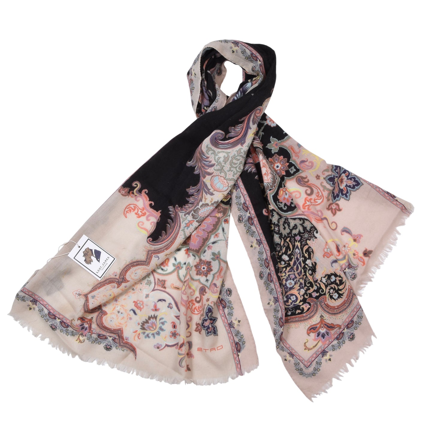 Etro Milano 70% Wool 30% Silk Scarf ca. 157cm - Paisley