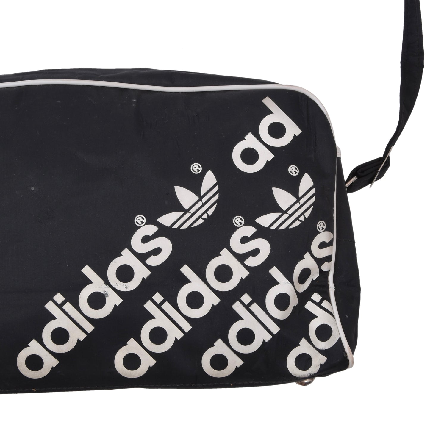 Vintage Adidas Messenger Bag ca. 35cm - Schwarz