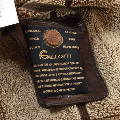 Gallotti Full Length Shearling Coat Chest ca. 56cm - Brown