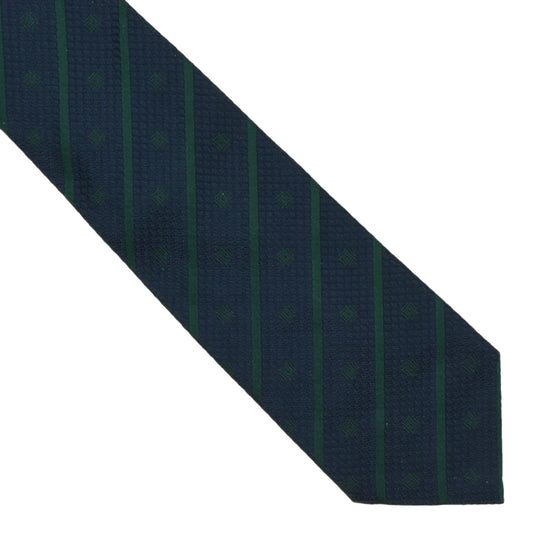 DAKS London Silk Tie ca. 145cm/9.5cm - Blue & Green Stripes