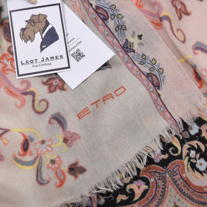 Etro Milano 70% Wool 30% Silk Scarf ca. 157cm - Paisley