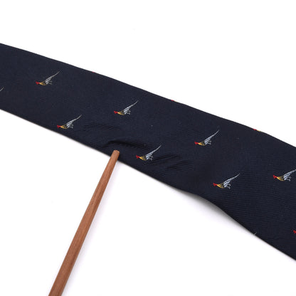 Vintage DAKS London Silk Tie Made in Switzerland - Navy Pheasants