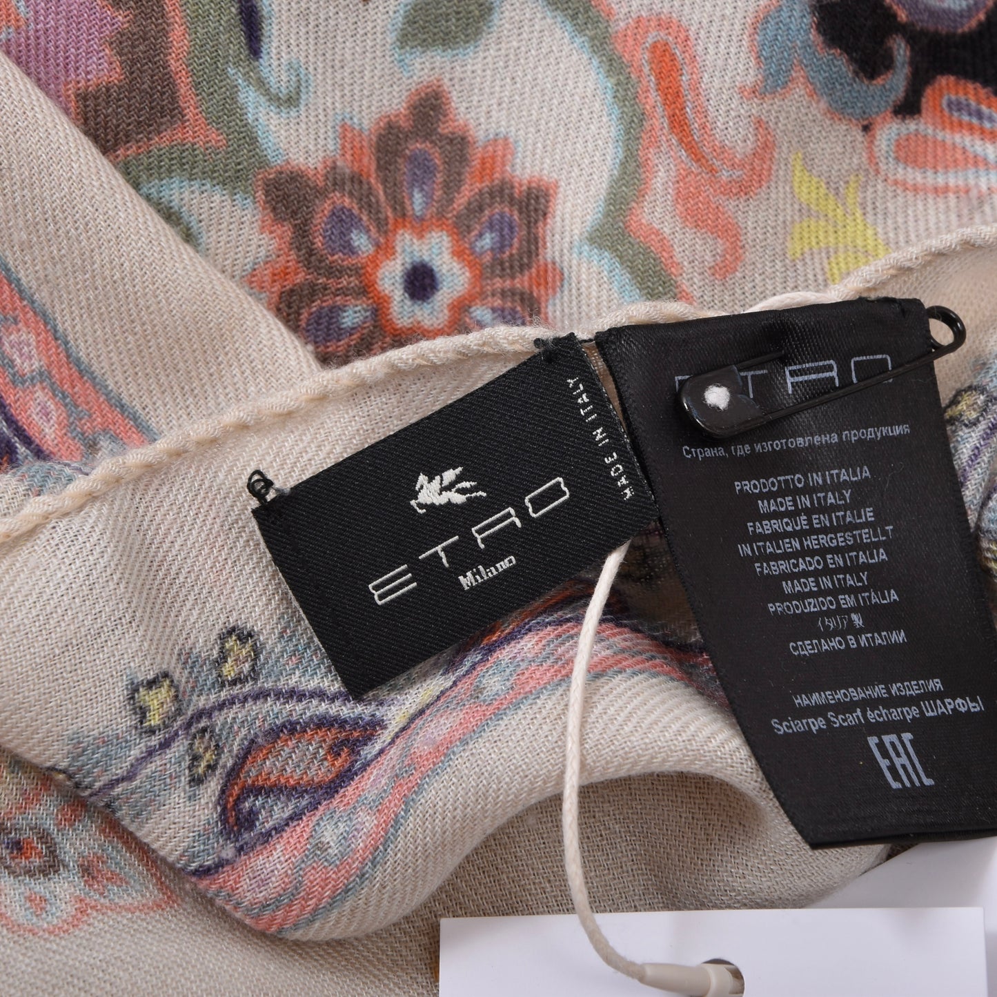 Etro Milano 70% Wool 30% Silk Scarf ca. 157cm - Paisley