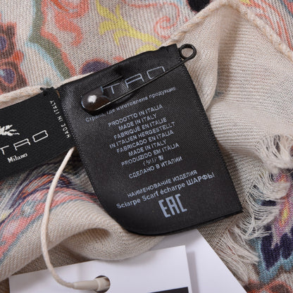 Etro Milano 70% Wool 30% Silk Scarf ca. 157cm - Paisley