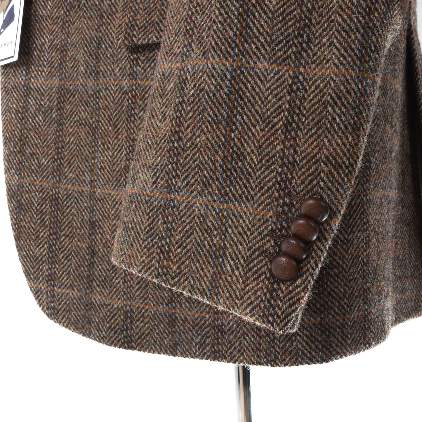 Barutti Harris Tweed Jacket Size 27/S44 ca. 59.5cm - Brown