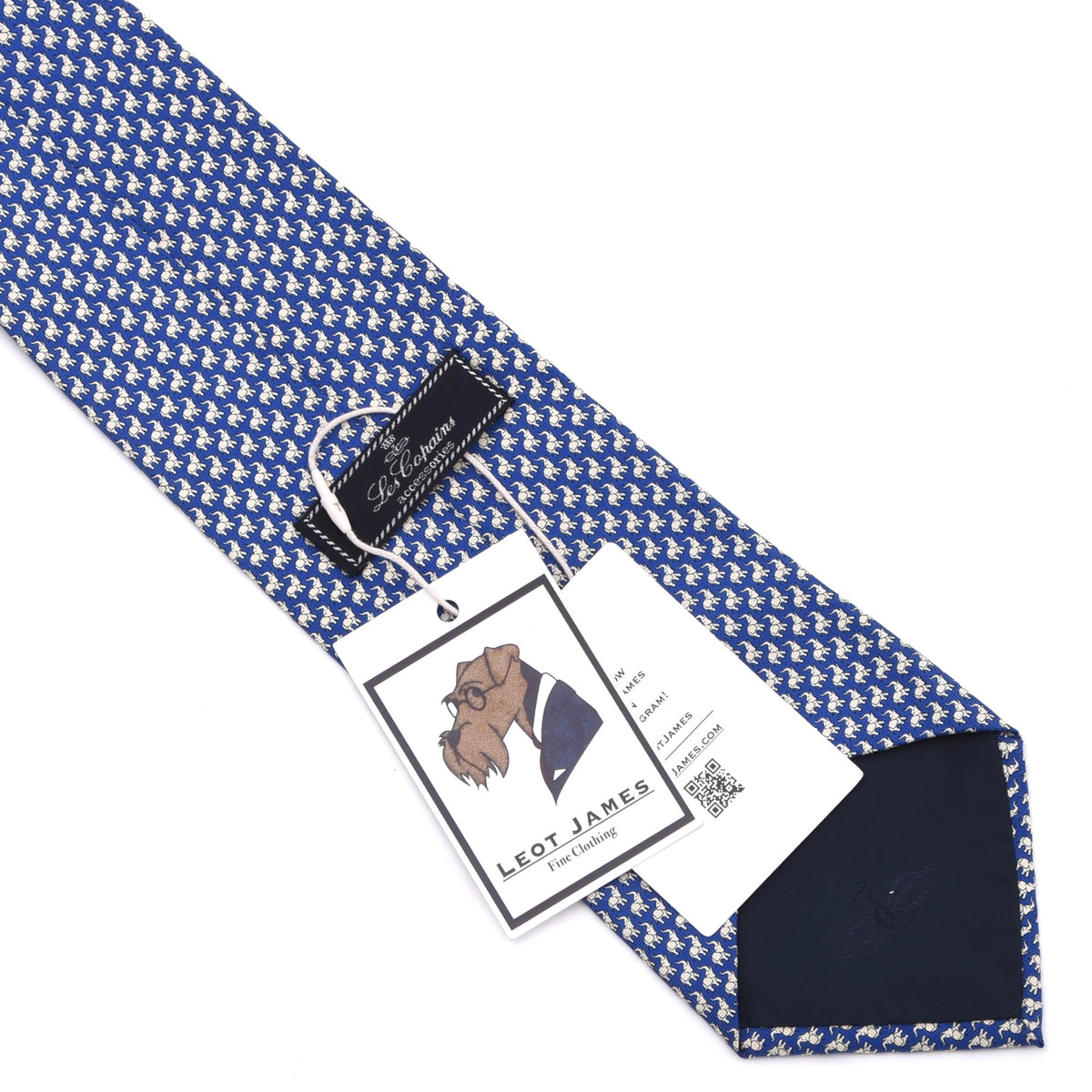 Les Copains Seide Krawatte Made in Italy – Blau Elefanten