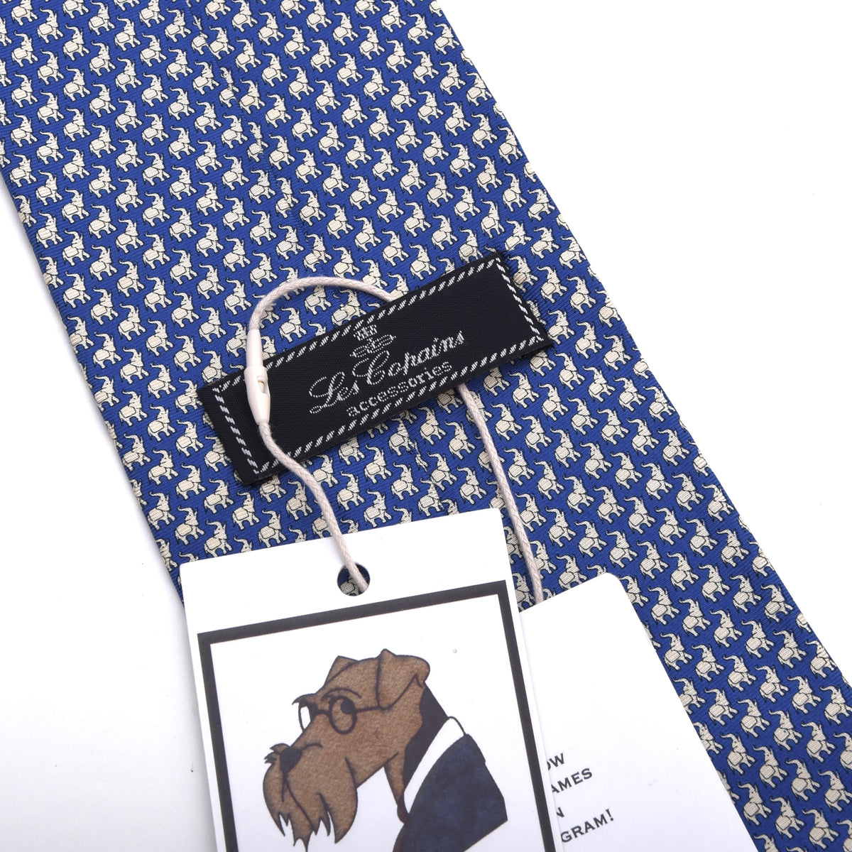 Les Copains Seide Krawatte Made in Italy – Blau Elefanten