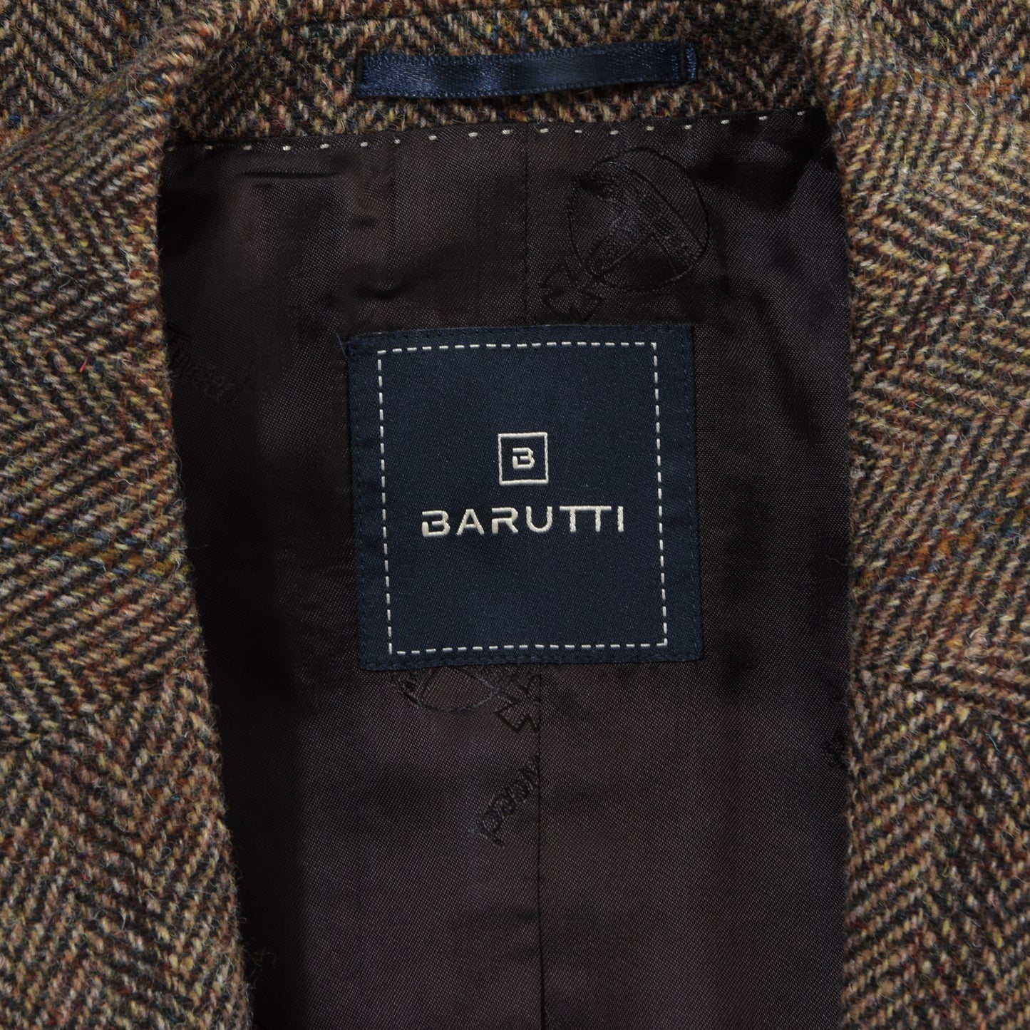 Barutti Harris Tweed Jacket Size 27/S44 ca. 59.5cm - Brown