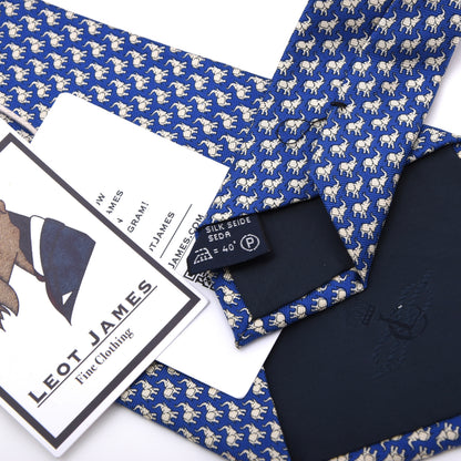 Les Copains Seide Krawatte Made in Italy – Blau Elefanten