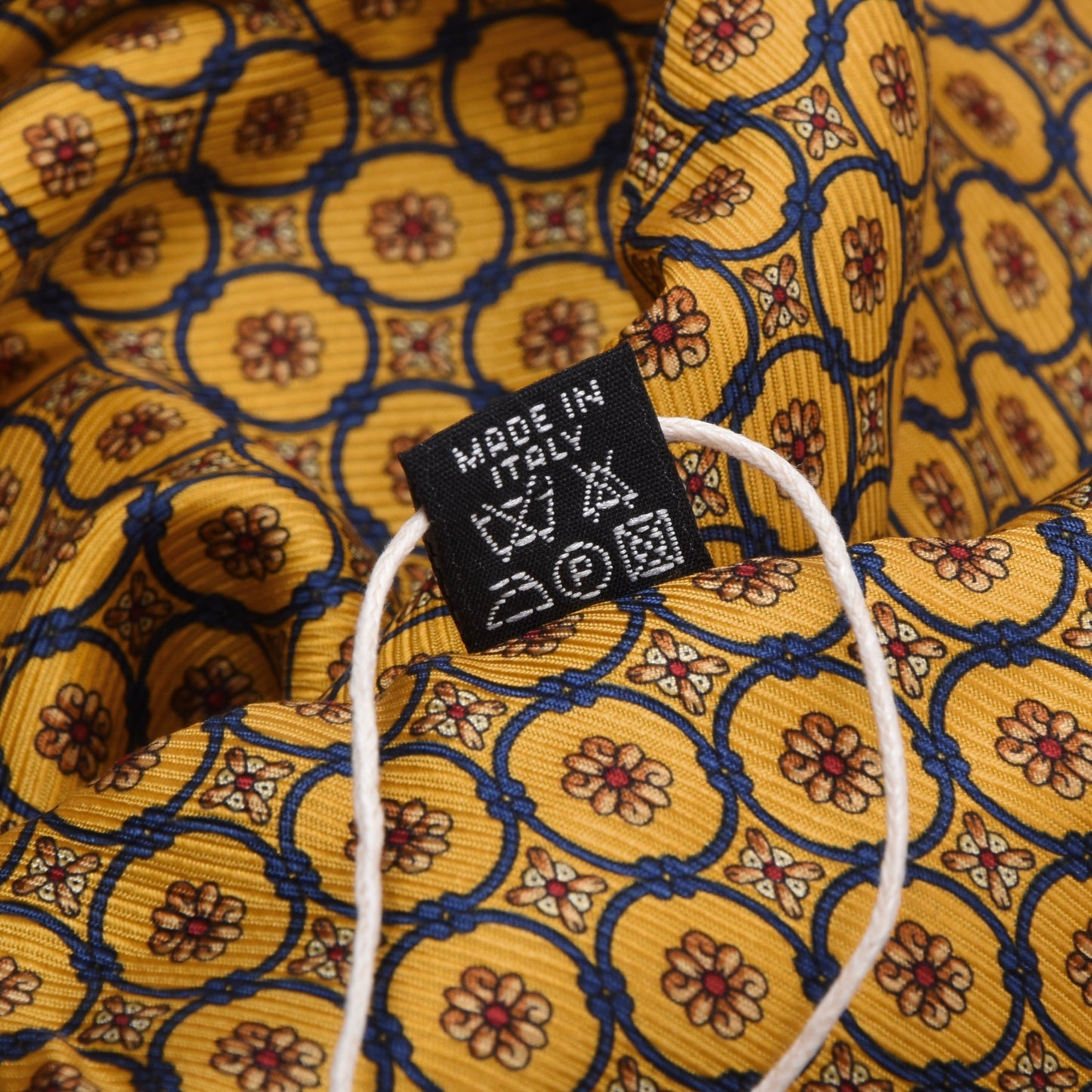 Double-Sided Silk/Wool Scarf ca. 164cm - Yellow/Navy