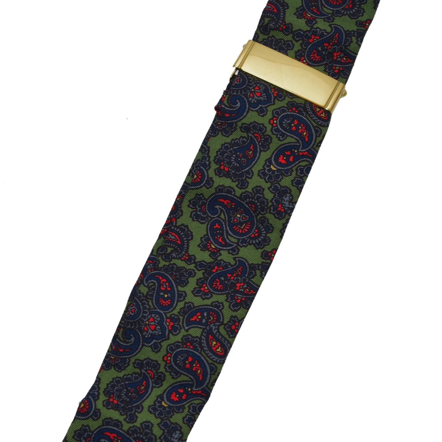 Albert Thurston Silk Braces/Suspenders - Green Paisley