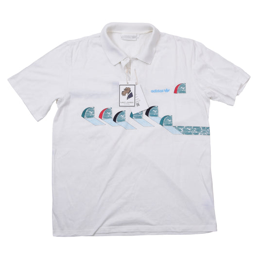 Vintage Adidas Tennis Poloshirt Größe 42 ca. 52,5cm - Weiß