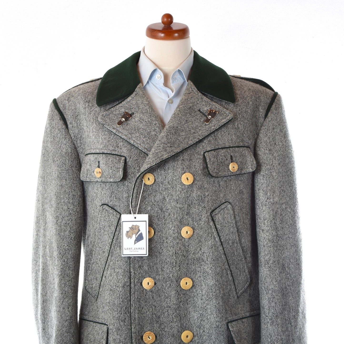 Allwerk x Loden Steiner Schladminger Mantel Gr. 54 Brustumfang ca. 64 cm – Grau