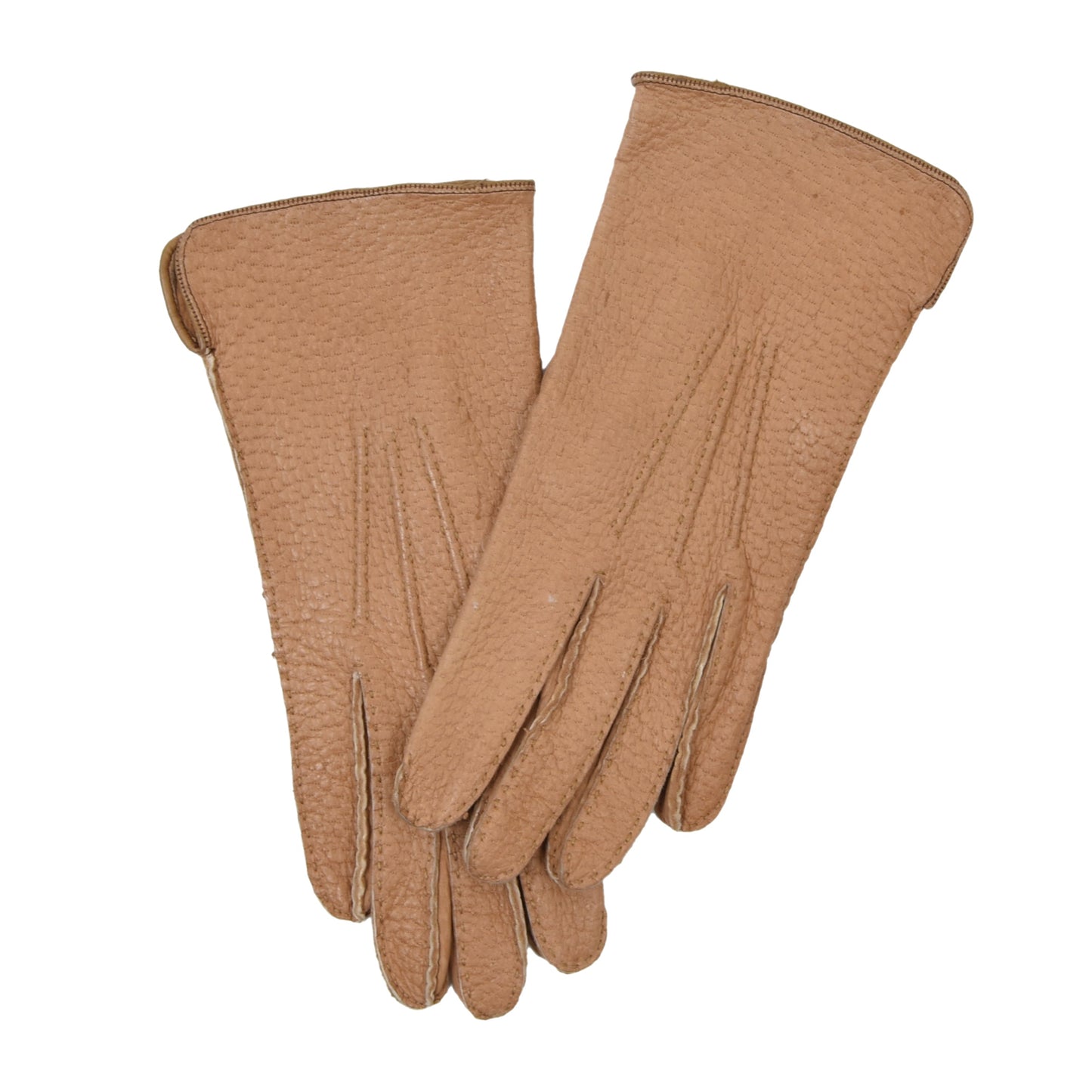Unlined Peccary Gloves  Size 8 - Tan/Beige