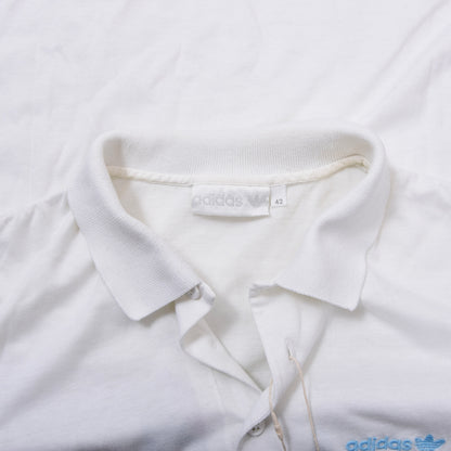 Vintage Adidas Tennis Poloshirt Größe 42 ca. 52,5cm - Weiß