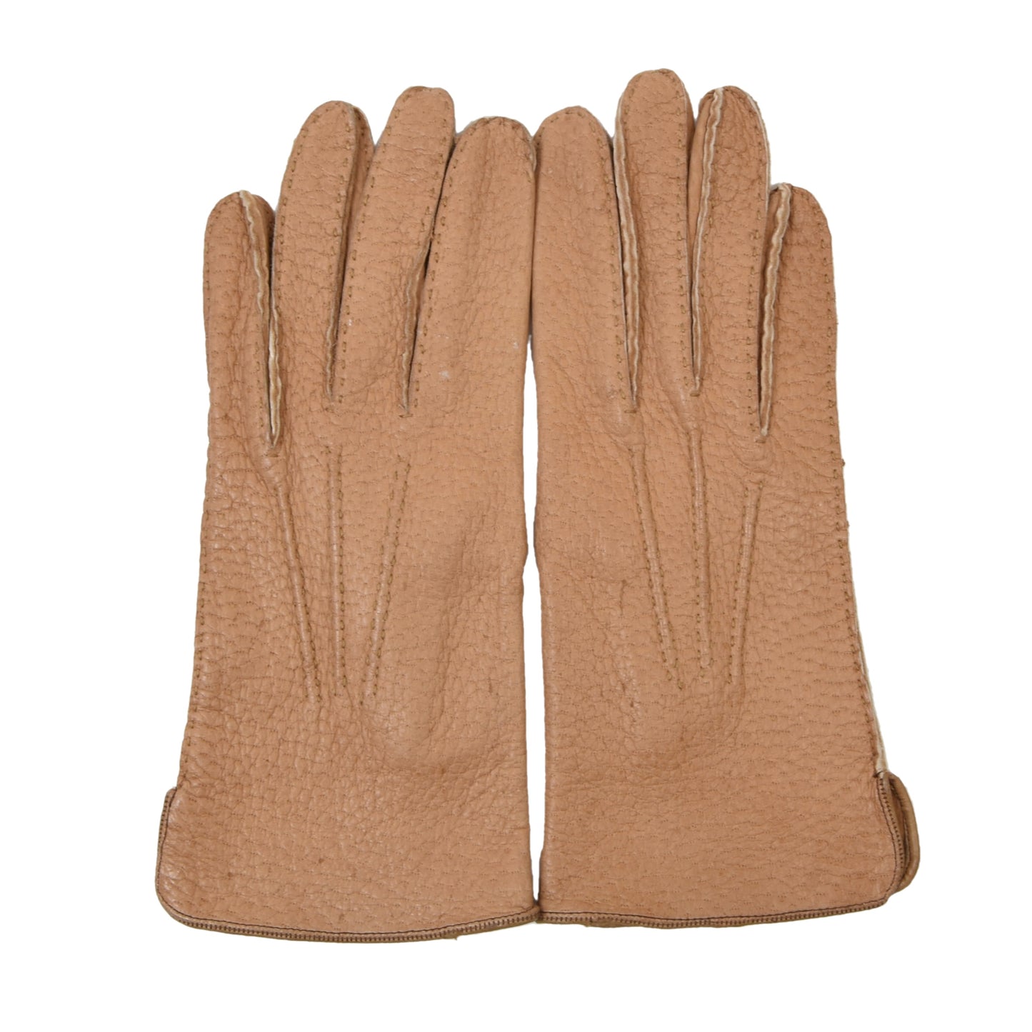 Unlined Peccary Gloves  Size 8 - Tan/Beige