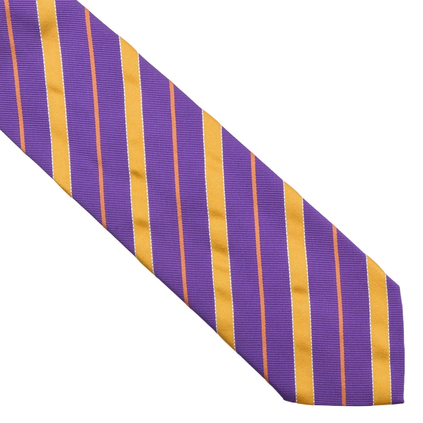House of Gentlemen Silk-Cotton Tie ca. 145.5cm/9.2cm - Purple Stripes