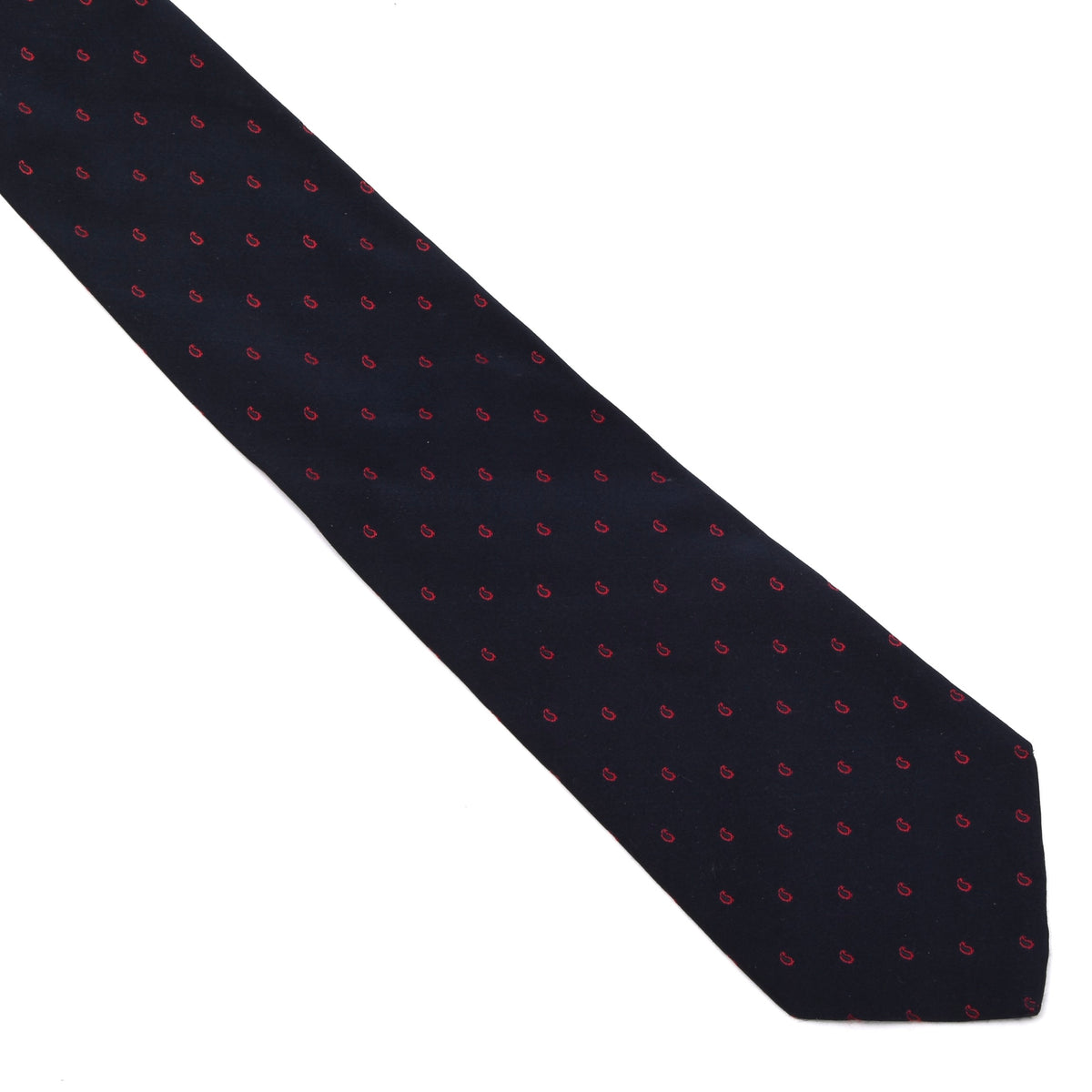 Etro Milano Silk Tie ca. 146.5cm Made in Italy - Navy Red Paisley