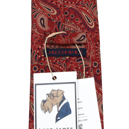 Prochownick Silk Jacquard Tie - Red Paisley