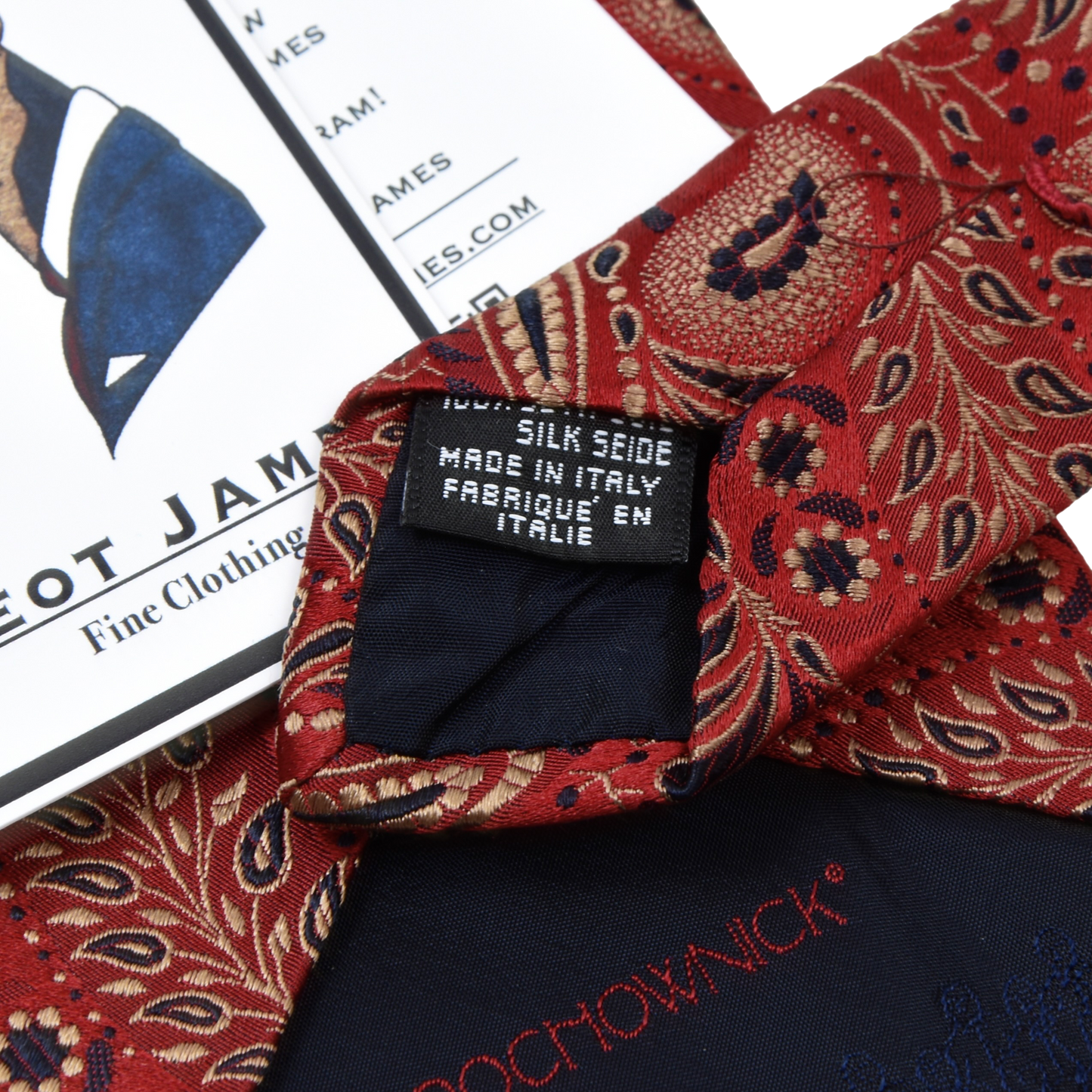 Prochownick Silk Jacquard Tie - Red Paisley