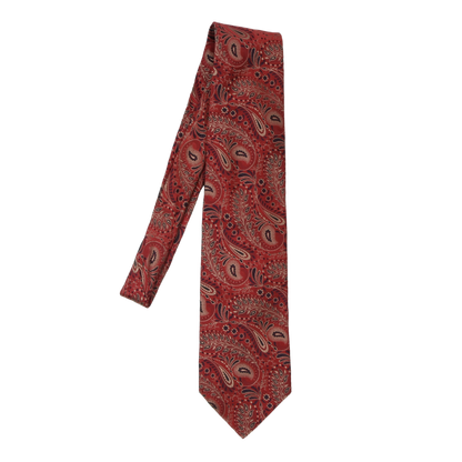 Prochownick Silk Jacquard Tie - Red Paisley