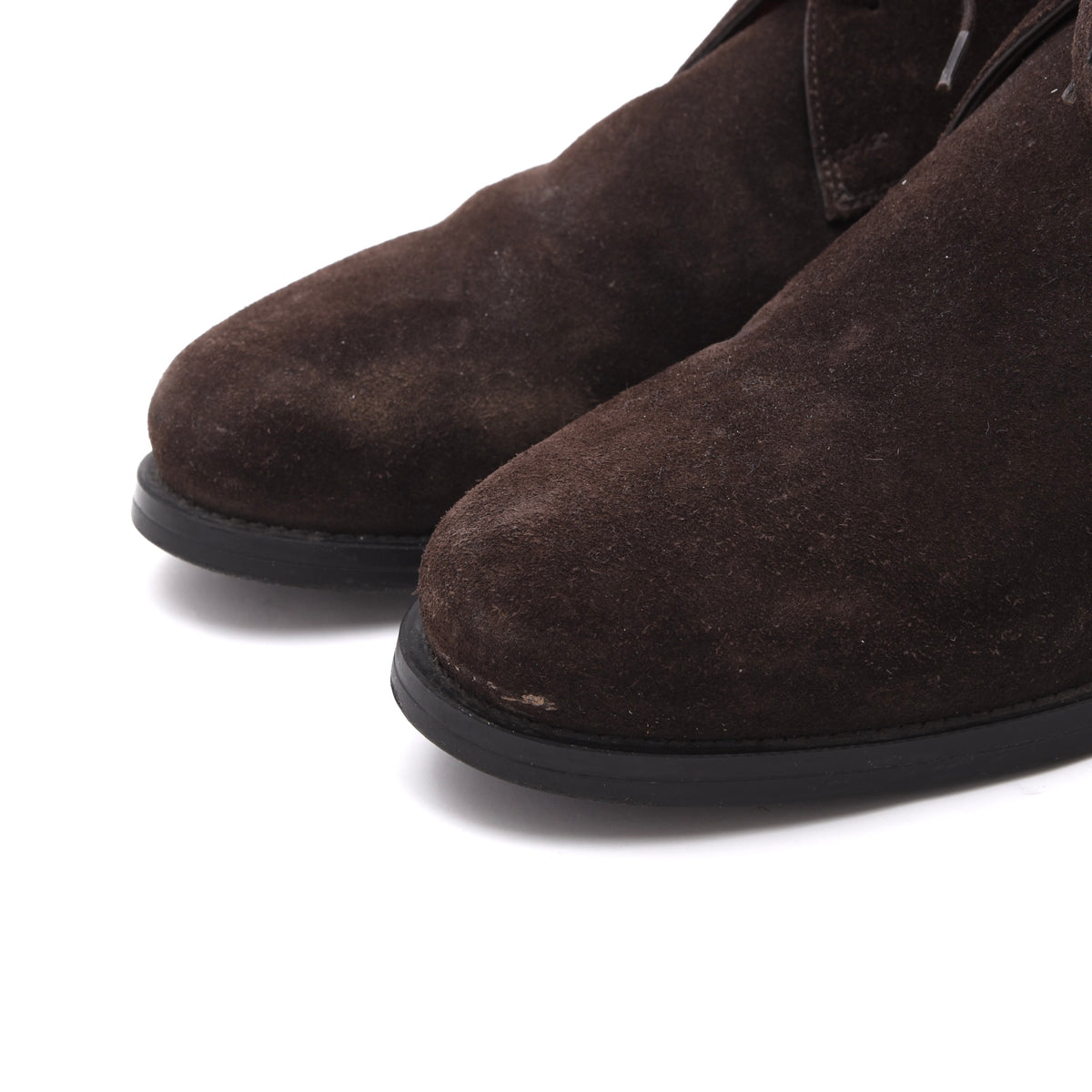 Santoni Suede Chukka Boots Size 9 Made in Italy - Brown