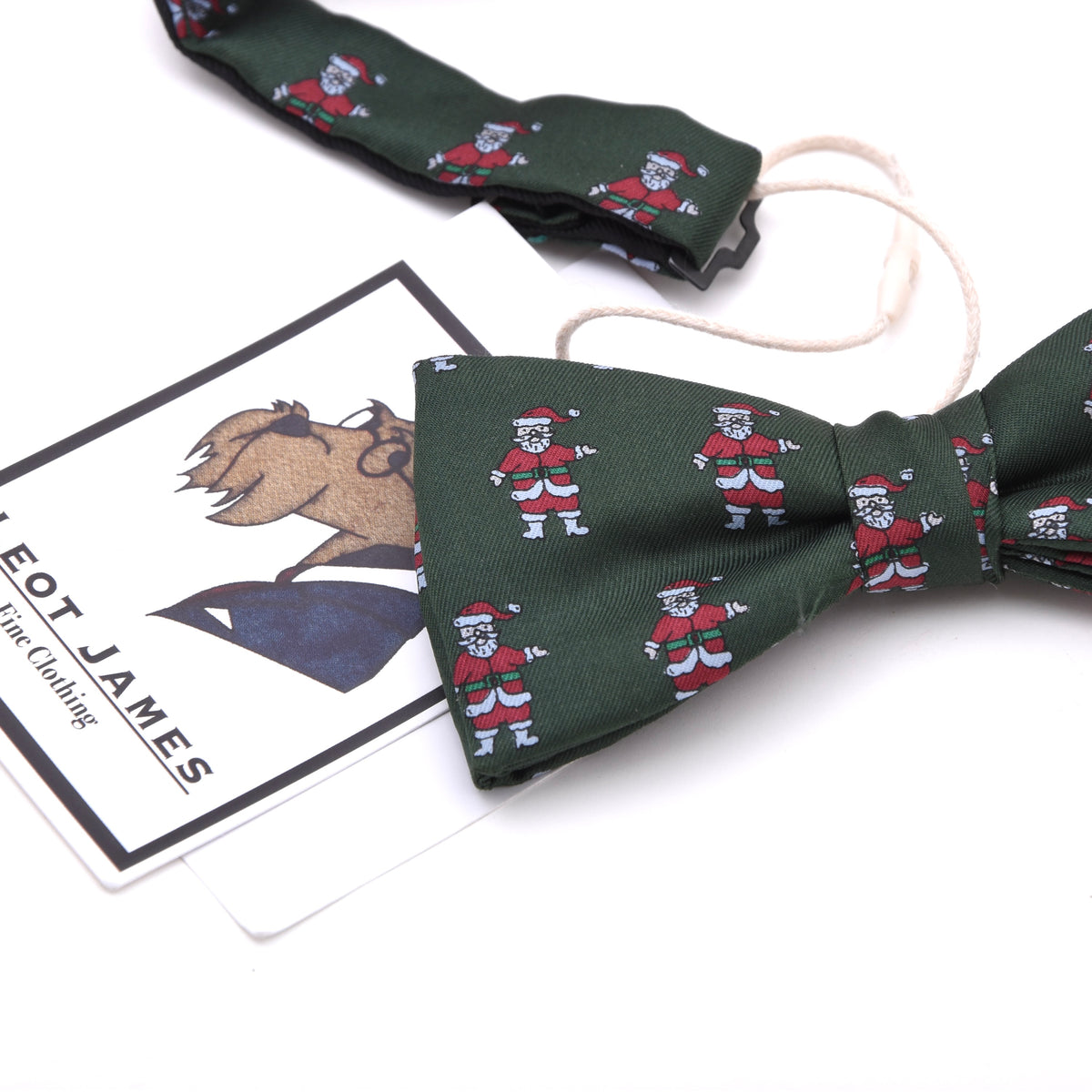 Frederick Theak Seide Fliege Made in England – Grün Weihnachtsmann